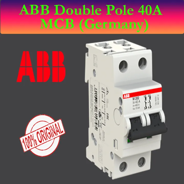 ABB%20Double%20Pole%2040A%20MCB%20Circuit%20Breaker%20Breaking%20Capacity%206kA%20Germany%20Original%20-%20Image%203