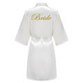 Team Bride Maid of Honor Gold Letter Print Kimono Faux Silk Women Wedding Preparewear Bridal Party Bridesmaid Robes.