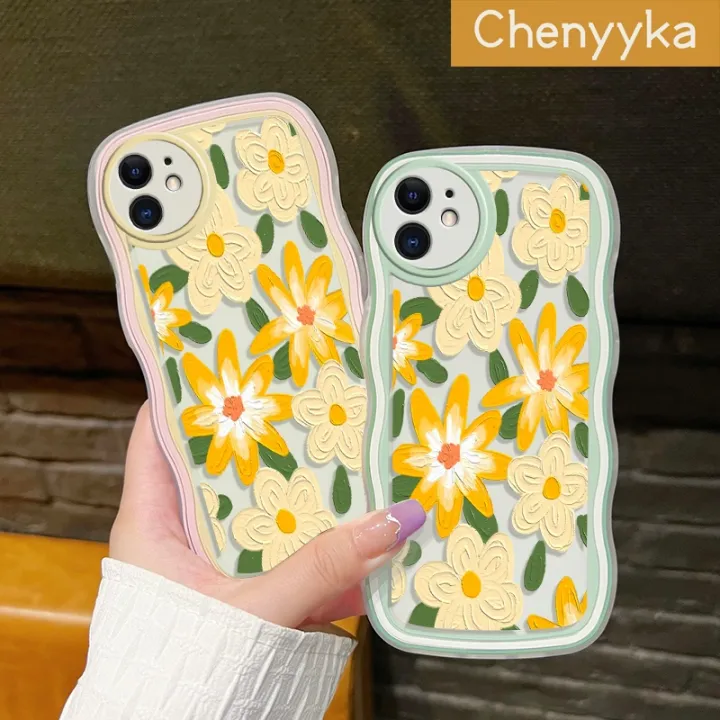 Chenyyka%20For%20Realme%209i%20Case%20Fashion%20Literary%20Flower%20Pattern%20Colorful%20Lovely%20Wave%20Border%20Soft%20Clear%20Shockproof%20Phone%20Cases%20Creative%20Camera%20Transparent%20Casing%20Simple%20Gentle%20Protective%20Cover%20-%20Image%206