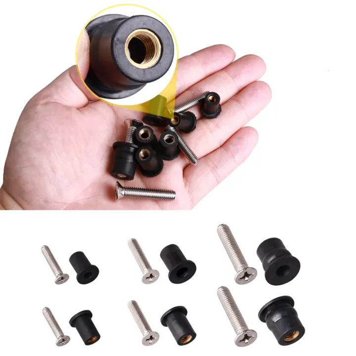 36%20Pairs%20/M5/M6%20Rubber%20Well%20Nuts%20With%20Stainless%20Steel%20Screw%20Kayak%20Brass%20Copper%20Bolts%20Well%20Nut%20Set%20Kit%20-%20Image%202