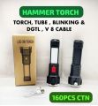 Super Bright Rechargeable Hammer LED Handheld Flashlight Portable Spotlight 4 Mode New. 