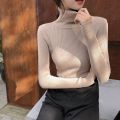 Women's Turtleneck Sweater Slim Fit Autumn and Winter 2023 New Internet Celebrity Solid Color Inner Wear Long-Sleeved Bottoming Sweater Top. 