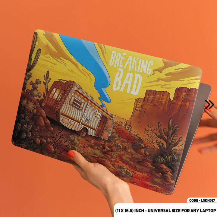 LSKN517 - Breaking Bad Cartoon Illustration Laptop Skin Stickers Vinyl Waterproof Removable Laptop Sticker For Any Kind Laptop - (10.5X15.5)
