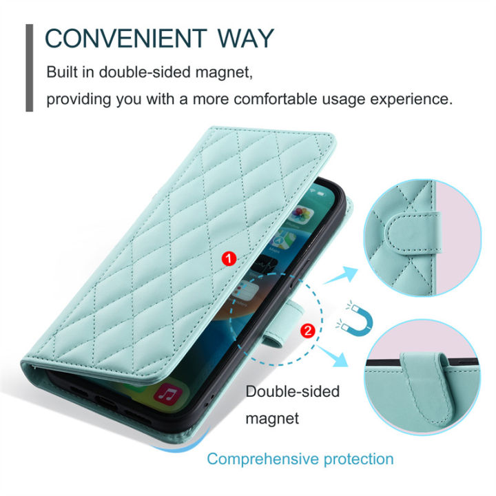 Checkered%20Leather%20Wallet%20Case%20For%20Samsung%20Galaxy%20S24%20S23%20S22%20S21%20S20%20FE%20S10%20Note%2020%20Ultra%2010%20Plus%209%208%20Lanyard%20Flip%20Phone%20Cover%20-%20Image%203