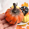 Colourful Artificial Pumpkin Festive Lightweight Line Patterned Halloween Decoration Decorative Foam Single Piece Foam Pumpkin. 