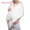 Ameesi Bridal Cape Fuzzy Evening Party Dress Bride Wrap Shrug Cover Up. 