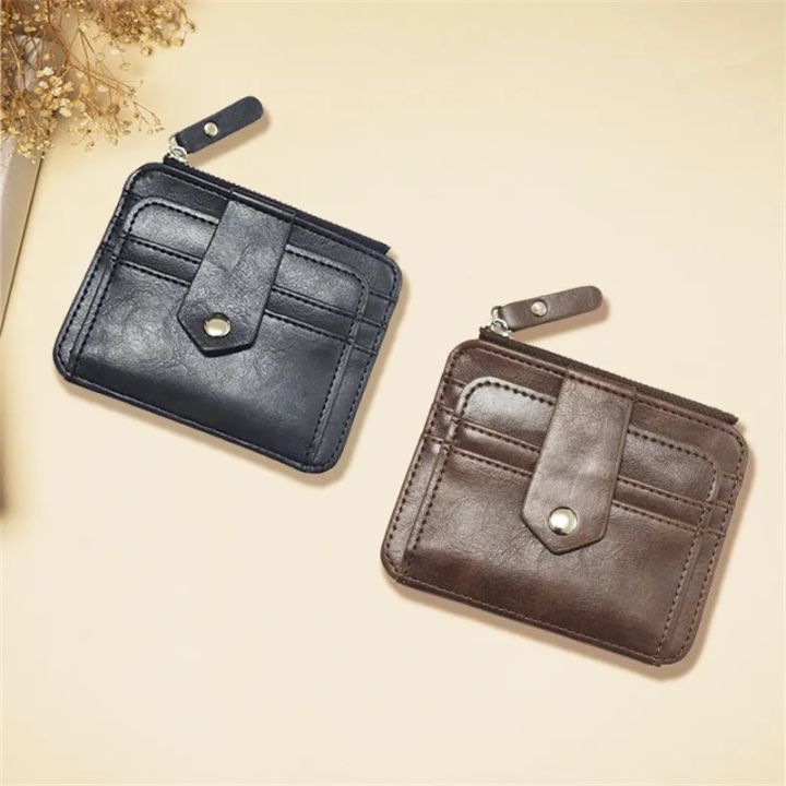 Men Genuine Leather Slim Wallet Male Small Purse Mini Money