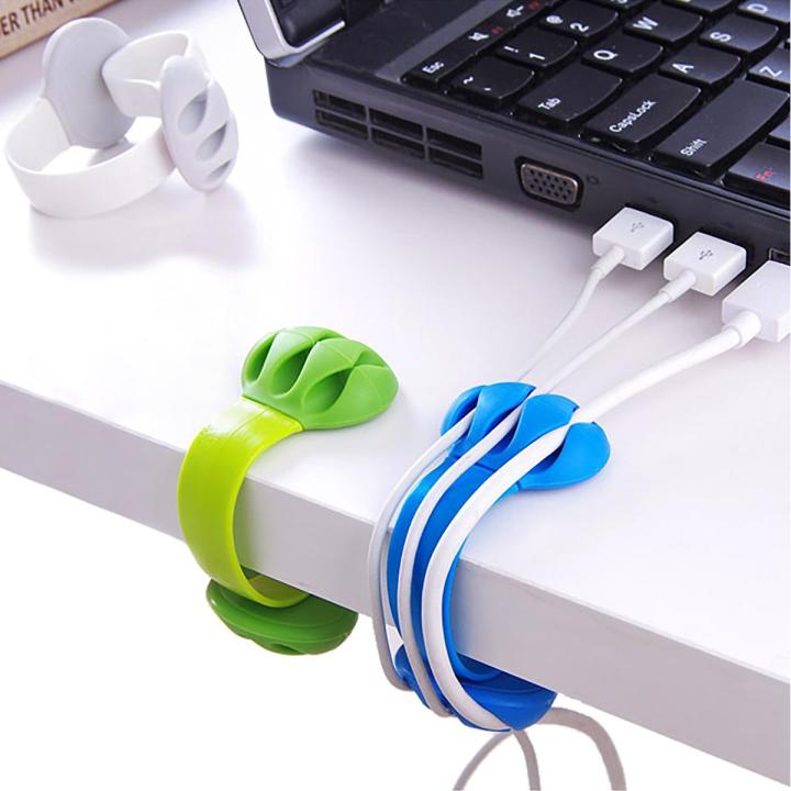 Multi USB Cable Organizer – Desktop Clip Cord Management, Silicone, 1 Pack