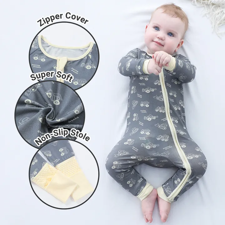 MICHLEY%20Christmas%20Bamboo%20Baby%20Romper%20Cartoon%20Shark%20Car%20Newborn%20Clothes%20Footies%20Overalls%20Bodysuit%20Pajamas%20For%20Boys%20Girls%200-24M%20-%20Image%203