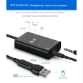 USB Audio Sound Card Adapter Aluminum Alloy Professional Converter for Laptop Headset PC Speaker. 
