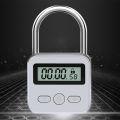 Metal Timer Lock LCD 99 Hours Max Timing USB Timer Padlock,Silver. 