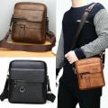 JEEP BULUO Man's Crossbody Shoulder Bag Backpack For Men- Brown. 