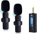 k35 Duel Wireless Microphone 2.4Ghz Smart Noise Cancelling Mini Portable Lavalier Mic on Live Streaming For Android Mobile 3.5mm. 
