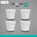 Matt Planter 8inch whith 4pcs Combo / Railing Pots/Garden Planter/Hanging Planter for Plants/Flower Tob/Planter tub/Gerdening tub. 
