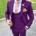 New Tailor Made Peak Lapel Burgundy Men Suits 2022 Slim Fit Groom Tuxedo 3 Piece Male Blazer +Pant+Vest Costume Homme Mariage. 