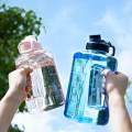 Portable Water Bottle Marker Wide Mouth Drinking for sports Running 1500ml Pink. 