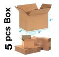 5 Pcs Parcel Carton Box 6 x 4 x 4 Inch | Small Mini Packaging Shipping Box for E-commerce Courier Small Cardboard Shipping Box Mailers 6x4x4 Inch Brown 644 Inch box Packaging Material. 