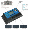 100A Solar Charge Controller Solar Panel Battery Intelligent Regulator with Dual USB Port, LCD Controller. 