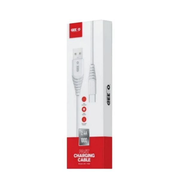 Geeoo DC100 Type-C Fast Charging 1 Meter Cable-White