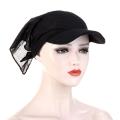 Fashion Women Durag Brim Cap Sun Visor with Pre-Tied Turban Caps Outdoor Windproof Bandana Print Headscarf Beach Outdoor.