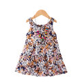 GC Girls Beach Dress Summer Sleeveless Bohemian Floral Printing Princess Dress For 1-7 Years Old Children. 