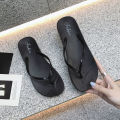 Summer Flip-Flops Women's Net Red Flat Bottom High-Looking Non-Slip Slippers Women Couple Beach Outdoor Wear Seaside Plywood Flip-Flops.