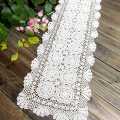 2X Cotton Handmade Crochet Lace Table Runner White Rectangle Coffee Table Dresser Decor.