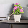 1/5Pcs Artificial Rose Flower Mini Bonsai Simulated Tree Pot Plants Office Table Ornament Living Room Home Garden Decor. 