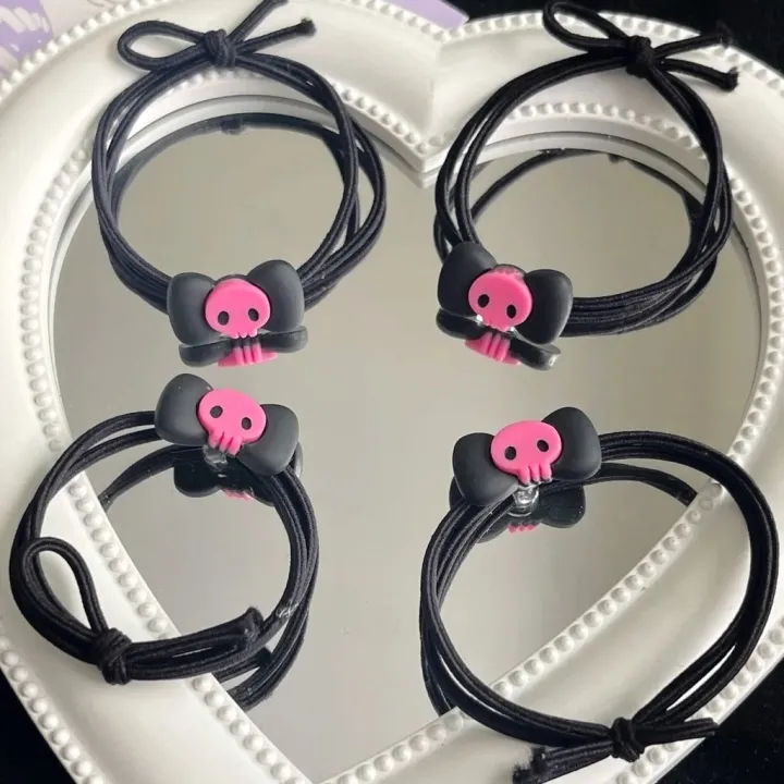 1PC%20Pink%20Coolemy%20Popular%20Simple%20Elegant%20Ins%20Style%20Sweet%20Hair%20Pins%20Hair%20Accessories%20Girls%20Black%20Bow%20Skull%20Women%20Hair%20Rope%20Ponytail%20Holder%20-%20Image%204