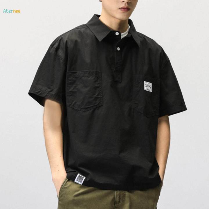 Short%20Sleeve%20Shirt%20for%20Men%20Stylish%20Regular%20Fit%20Summer%20Mens%20T%20Shirts%20Pullover%203XL%20Beige%20-%20Image%205