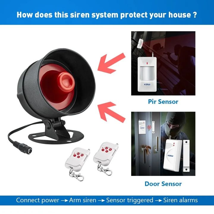 KERUI%20Security%20Alarm%20System%20Kit%20110dB%20Wireless%20Loud%20Indoor/Outdoor%20Weatherproof%20Siren%20Horn%20with%20Remote%20Control%20and%20Door%20Contact%20-%20Image%205