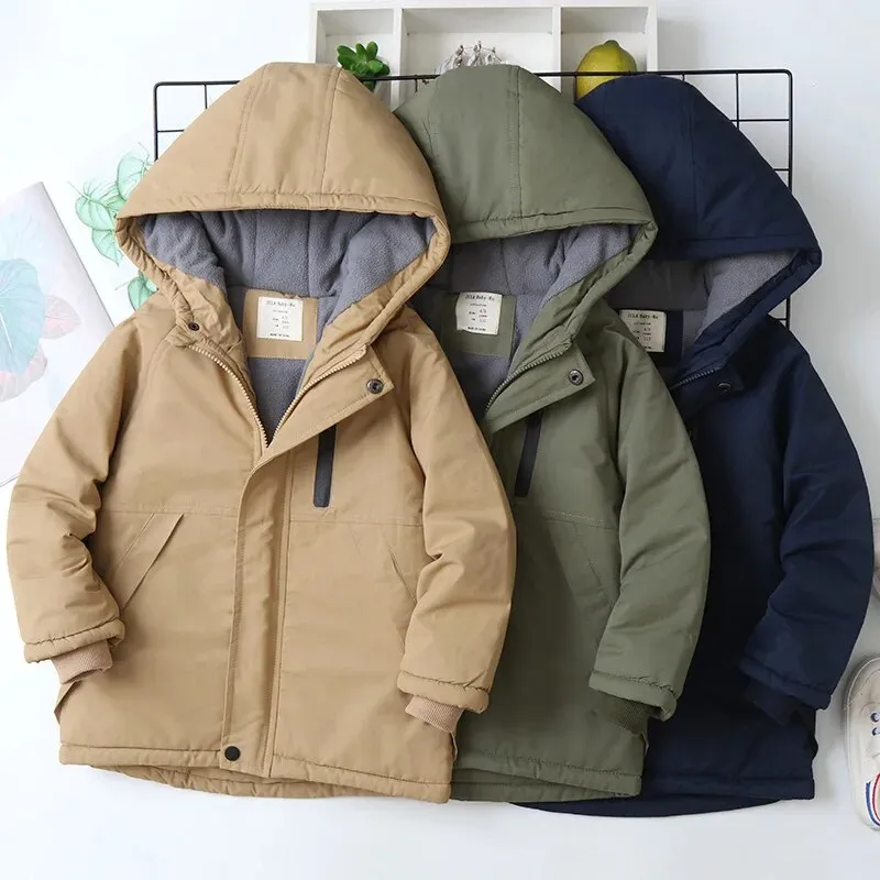 IYEAL Kids Boys Long Sleeve Hooded Windproof Jackets Winter Coat