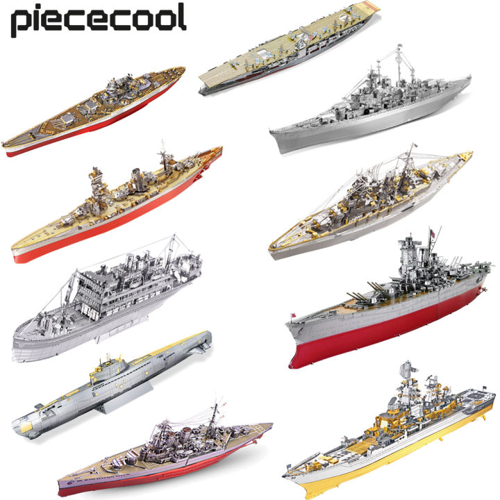 Piececool Puzzle 3D Metal Battleship Model Kits HMS Hood Richelieu Ship Model Jigsaw Toys for Teens Brain Teaser MuXiaRe
