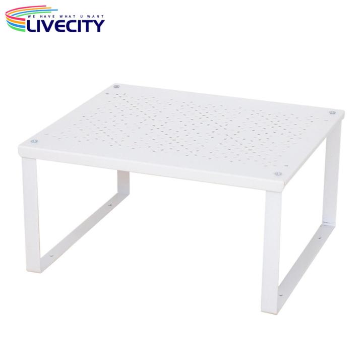 Vertical Space Saver Sturdy Stackable Kitchen Storage Rack Shelf for Pantry Countertop Organization Large Platform Organizer for Spices Plates Books Kitchen Cabinet Shelf Organizer