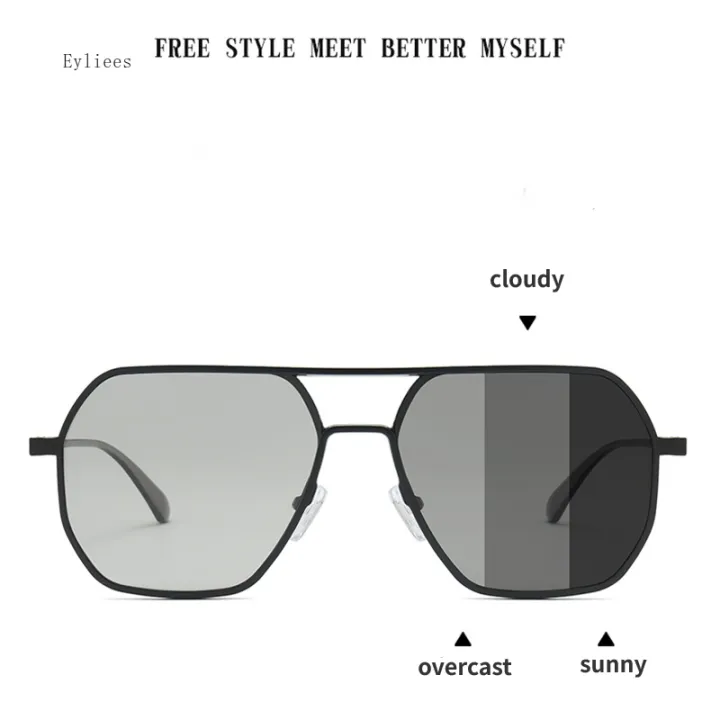 2023%20Aluminum%20Magnesium%20Polarized%20Sunglasses%20Photochromic%20Pilot%20Double%20Beam%20Sun%20glasses%20Men's%20Driving%20Fishing%20Chameleon%20Sunglass%20-%20Image%202