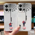 Clear Phone Case For Infinix NOTE 10 11 12 30 SMART 4 5 6 7 ZERO CAMON 19 20 PRO Case Shell Cartoon Marvel Spider-Man Spider Web. 