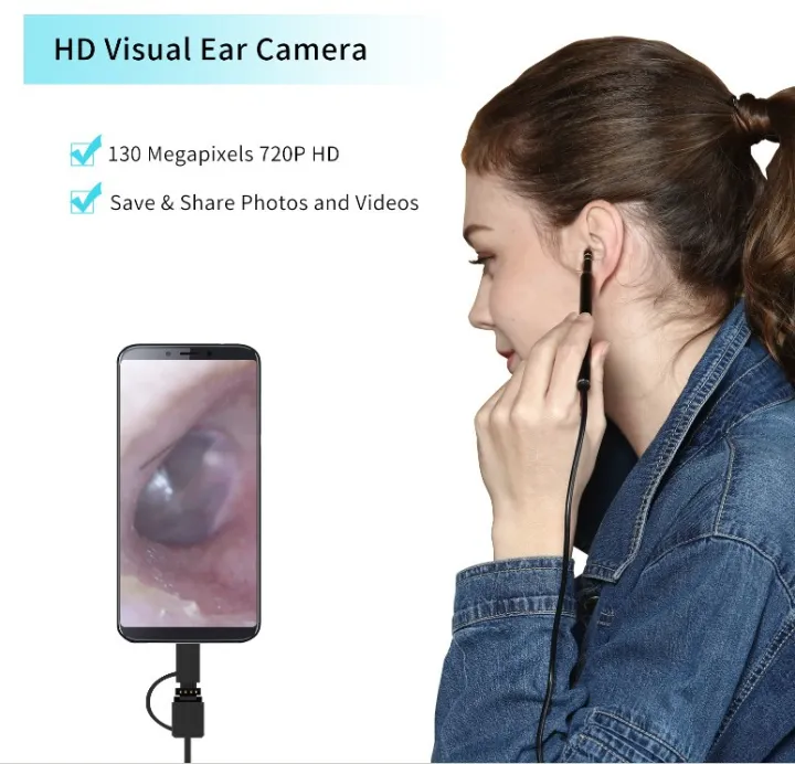 Medical In Ear Cleaning Endoscope Spoon Mini Camera Ear Picker Ear Wax ...