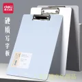 Deli 72492 High quality White A4 Board Holder Folder Splint Stationery Menu Student Writing Hardboard Test Paper Holder Simple.