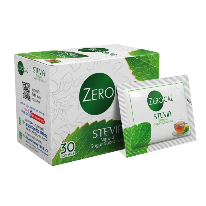 Zerocal Stevia Natural Sugar Substitute 30 Sachets