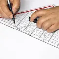 30CM Drawing Triangle Ruler Multi-Function Drawing Design Ruler Plastic Drawing Design Ruler with Handle Protractor Measurement Ruler. 