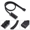 4-pin PWM splitter hub computer CPU/fan power multiple connector cable adapter support 3-pin/4-pin fans. 