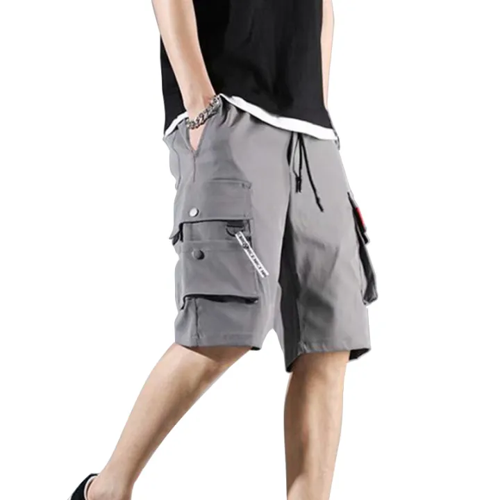 1pc%20Summer%20Men%20Cargo%20Pants%20Japanese%20Style%20Trendy%20Casual%20Daily%20Shorts%20Loose%20Men%20High%20Waist%20Elastic%20Thin%20Half%20Length%20Cargo%20Shorts%20-%20Image%207