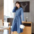 Women denim dress causal long dress fashion party dress Jean dresses blue. 