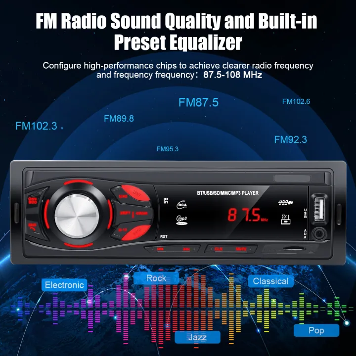 HIVOZ%20Bluetooth%20Car%20Stereo,%204x15W%20Car%20Audio%20FM%20Radio,%20MP3%20Player%20USB/SD/AUX%20Hands%20Free%20Calling%20with%20Wireless%20Remote%20Control%20-%20Image%204