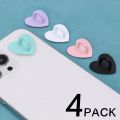 1/4Pcs Mini Self Adhesive Metal Heart Phone Charm Holder Case Finger Ring Stand Hook Cute Buckle Charms Clasp for Samsung iPhone. 