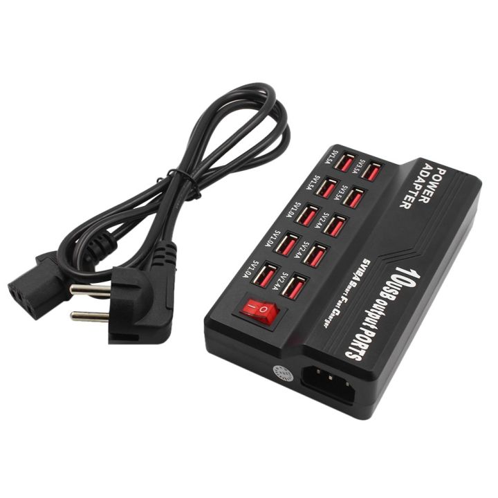 Multifunctional High Speed 10-Port USB AC to DC Power Socket USB Charging Station - j0846-1