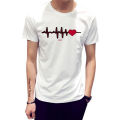 White Cotton Heart Beat T-shirt for Men.