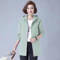 New Women's Jacket Hooded Long Sleeve Spring Autumn Casual Windbreaker Female Loose Jackets Oversize Ladies Outerwear. 