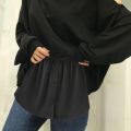 Detachable Underskirt Cotton Shirt Extender for Women Irregular False Skirt Tail Blouse Hem Plaid Mini Skirt Extender Hemline. 