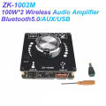 ZK1002M Bluetooth 5.0 AUX USB Audio Input Output Amplifier Audio Amplifier Module 100Wx2. 